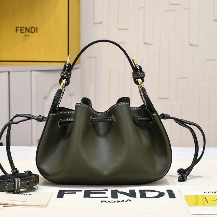 Affordable Green Mini Bag Leather In Bucket Fendi Calf Pomodorino 0815